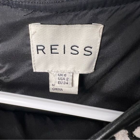 Reiss Jacques Textured Jacquard Printed Bodycon Fitted Dress Size 2 - Picture 5 of 16